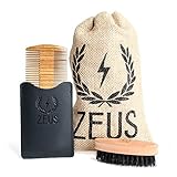 Zeus Boar Bristle Pocket Beard Brush + Organic Sandalwood Double-Sided Comb - Grooming Tool Kit for Men!