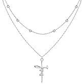 Iringnier Jesus Cross Necklace Sterling Silver Layered Necklaces for Women Dainty Pendant Jewelry Gifts for Jesus Lovers