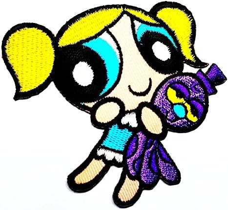 (Bubbles) Powerpuff Girls Logo Patch Sew Iron on Embroidered