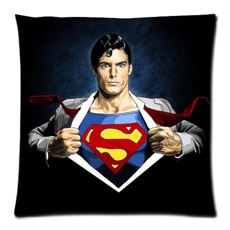 Custom Superman Pillowcase Standard Size 18x18 Cotton Pillow Case