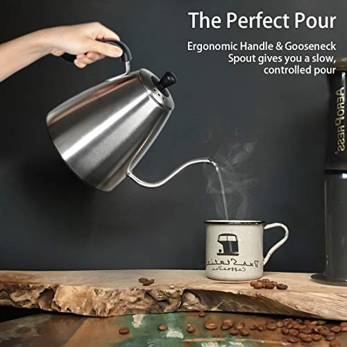 Gooseneck Electric Kettle Cusimax Coffee Kettle Tea Kettle Pour Over for Drip, 1000W with 6