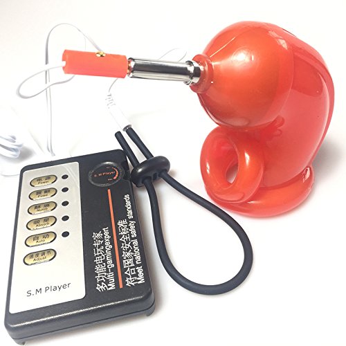 The Bondage Locker Cbt Electro Sex E-Stim Chastity Device, Red