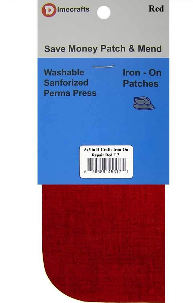 5x5in Iron-On Compare to Bondex Repair Patches CT. 2 Red