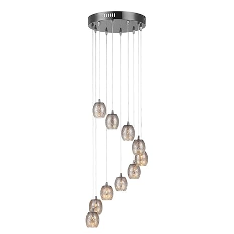 Litecraft 10 Light Circular Spiral Ceiling Pendant Cluster With