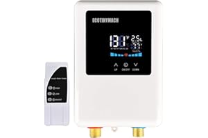 ECOTINYMACH Tankless Water Heater Electric 110V, 3000W Instant Water Heater Under Sink, Conversion Between Fahrenheit and Celsius, Remote Control