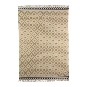 Ikea Alvine Ruta Teppich Flachgewebe Weiss Gelb 170x240 Cm