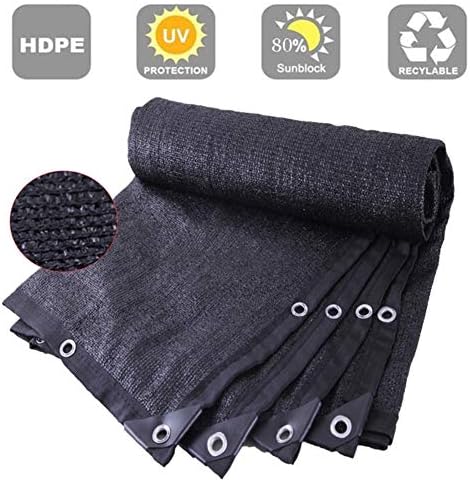 13x16ft 4x5mミシン目入り日焼け止め布 80 黒の屋外シェーディングネット防風