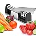 Winner Dinner AY-MB-001-Black Professional Knife Straight and Serrated Knives, 2 Stage Diamond Coated Sharpening Wheel System with Kitchen Tool Black, Length 8.03 inch