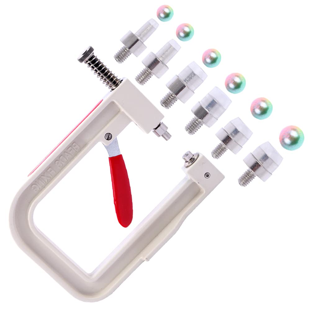Milisten Portable Manual Beading Machine Hand Press for Pearls with Assorted Sizes and Pinch Accessories for Diy Jewelry Making Hats Clothes Crafts