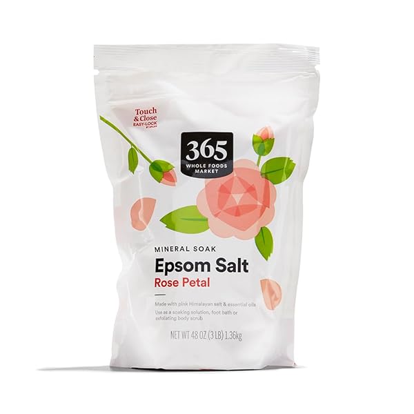 365 BY WHOLE FOODS MARKET, ROSE PETAL EPSOM SALT WITH HIMALAYAN SALT, 48 OUNCE