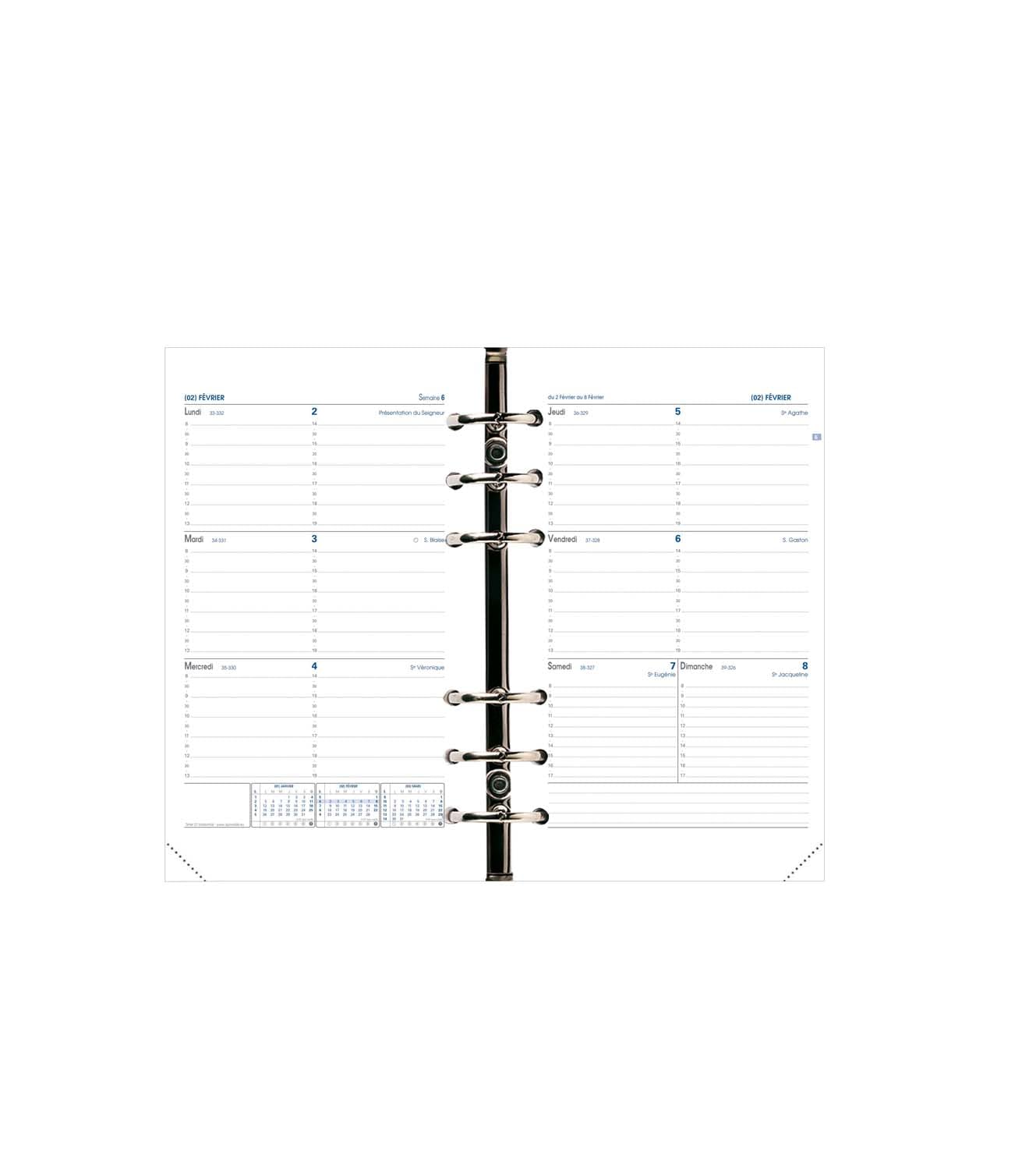 Quo Vadis 270004Q Timer 21 Horizontal Calendar-View Diary Refill FR S/F 15 x 21 cm 2014/2015 in French
