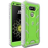 LG G5 Case, POETIC Revolution Series [Premium Rugged][Shock Absorption & Dust Resistant] Complete Protection Hybrid Case w/ Built-In Screen Protector for LG G5 (2016) Green/Gray