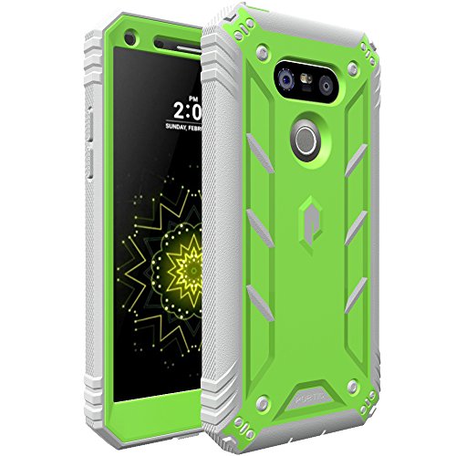 LG G5 Case, POETIC Revolution Series [Premium Rugged][Shock Absorption & Dust Resistant] Complete Protection Hybrid Case w/ Built-In Screen Protector for LG G5 (2016) Green/Gray