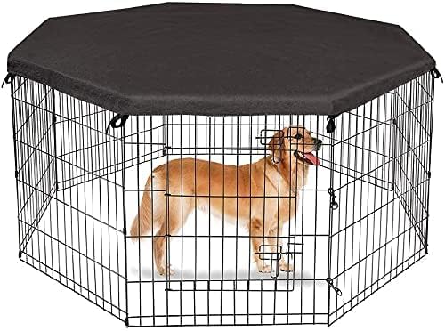8 Panel Playpen Cover Dog Playpen Cover Puppy Playpen Top Covers Fits 24 Inch 8 Panels Regular Octagon Metal Exercise Pet Play Pen for Dogs,Puppies,Rabbits（Not Include Cage)