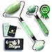 Best Jade Roller for Face Eyes and Neck - Premium Set of 2 Double End Jade Facial Roller and Bonus Eye Massager Made of Natural Jade Stones - Anti Aging Rejuvenating  Healing Slimming  Lymphatic Drainage Therapy Beauty Tools - Green - by MoodbooM