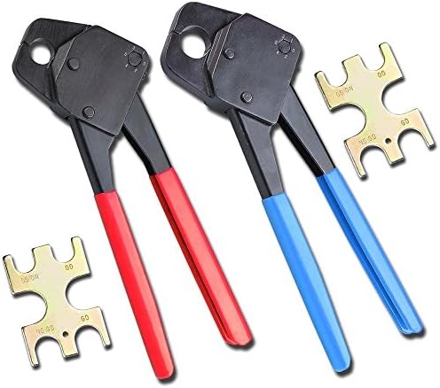 NEW LEAF 1/2" & 3/4" Pex Crimpers Plumbing Crimping Tools Set Copper Ring with Gonogo Gauge