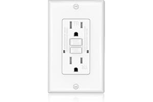 OMEENET GFCI Outlet, Tamper-Resistant Outlets, UL Listed Self Test GFI Receptacle with 2 LED Indicator, 15 Amp, White (1 Pack)