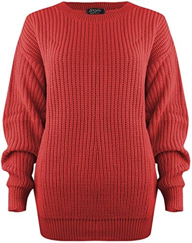 SA Fashions® Oversized New Ladies Womens Chunky Baggy Jumper Knitted Sweater Thick Top S-XL 8-18
