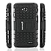 Fosmon [RUGGED] LG REALM Case - HYBO-RAGGED Heavy Duty Hybrid Protective Cover with Kickstand (Black)