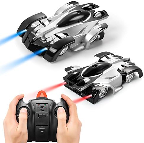 RVZHI Remote Control Car, Wall Climbing Car Kid Toys for Boys Girls Dual Mode 360°Rotating Stunt Wall Climbing Climber RC Remote Control Racing Car Toy LED Lights, Intelligent Glowing USB Cable