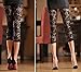 V28 Womens Stretchy Floral Lace Capri Leggings Tights (US: 8/10, Black)