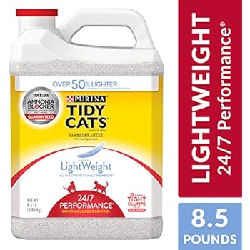 Purina Tidy Cats Light Weight, Low Dust, Clumping Cat Litter, LightWeight 24/7 Performance Multi Cat Litter - (2) 8.5 lb. Jugs