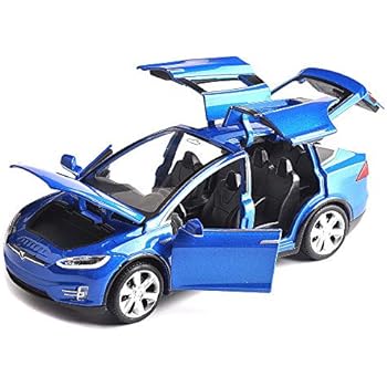 ANTSIR Car Model X 1:32 Scale Alloy diecast Pull Back Electronic Toys with Lights and Music,Mini Vehicles Toys for Kids Gift (Blue)