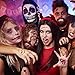 Halloween Scar Tattoos, 18 Sheets Horror Realistic Fake Blood Wound Temporary Tattoos Zombie Makeup Kit, for Halloween Cos play Party (Zombie tattoos)