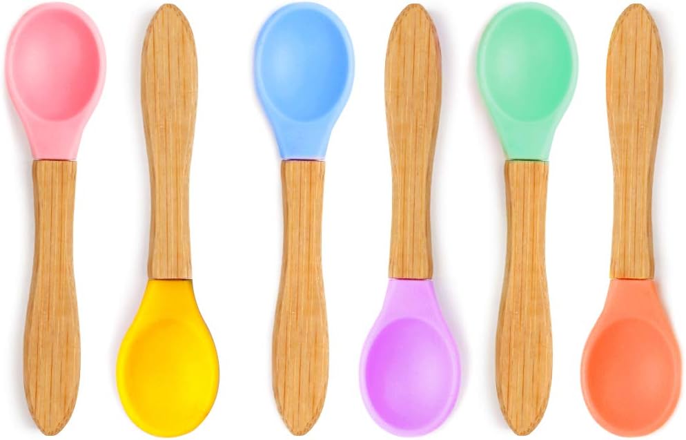 Baby Bamboo Silicone Feeding Spoons Shopwithgreen Natural Safe