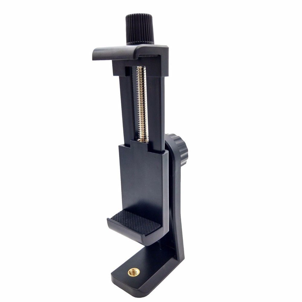 Cell Phone Tripod Mount ixaer adjustable Bracket Tripod Vertical Bracket Holder Adapter Phone Clip Adapter for iPhone Samsung Galaxy Nexus Use on 1/4 Tripod and More ( Black )