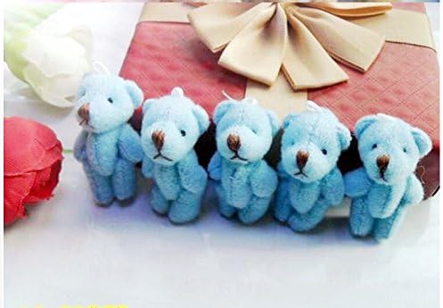 10pc Mini Plush Teddy Bear Craft Doll 4cm - The Toy Explorer Brand Product (Light Blue)