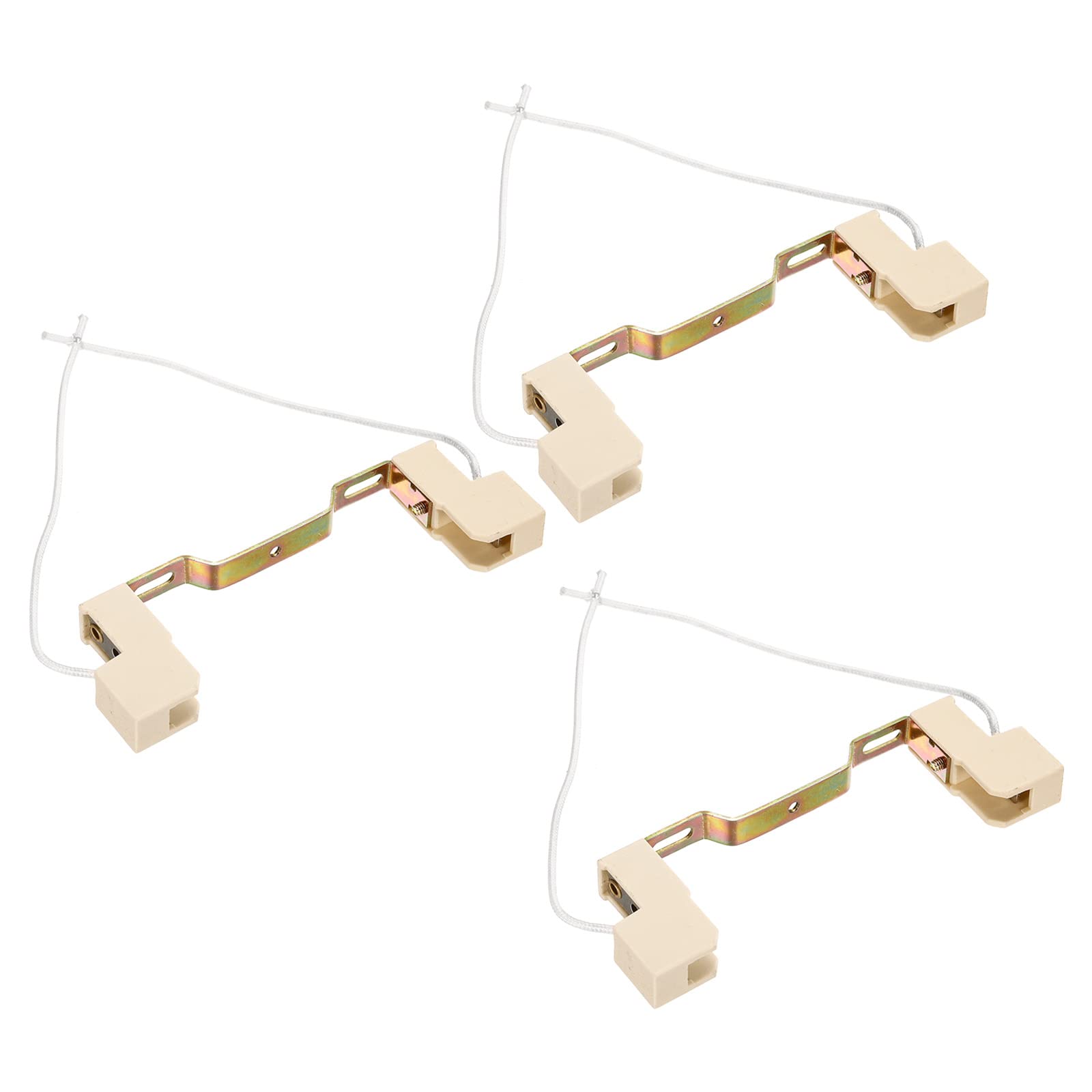 PATIKIL 118mm R7S Socket, 3 Pack Ceramic Lamp Holder Halogen Socket Bulb Base Converter Connector Double Ended with Cable Wire, Multicolor White