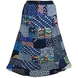 Mogul Interior Womens Patchwork Skirt Vintage Inspired Summer Spring Peasant Long Skirts S/M