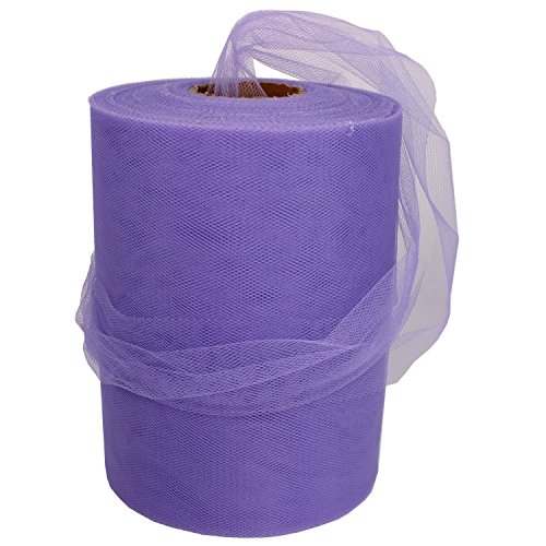 XiangGuanQianYing Lavender Tulle Spool 6 Inch x 100 Yards for Tulle Decoration