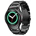Valkit Compatible Gear S2 Bands Solid Stainless Steel Watch Band Metal Straps Business Sport Wristband Bracelet with Adapter Connector Replacement for Samsung Gear S2 SM-R720/730, Black, Small