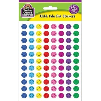 Teacher Created Resources Mini Happy Face Stickers Valu-Pak, Multi Color (6633)