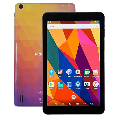 Nuvision 8-inch IPS Touchscreen Tablet PC Android 6.0,1.3GHz Cortex-A7 quad-core processor,16GB with Wifi Bluetooth and Camera,includes Sleeve (Bright Geometric Print)
