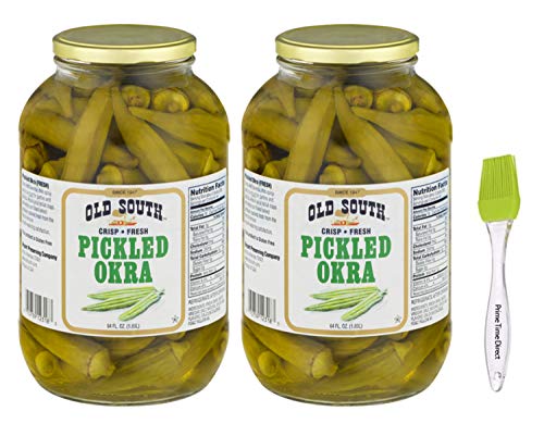 Old South Pickled Okra 64 Oz (2 Pack) Bundled with Prime Time Direct Silicone Basting Brush in a PTD Sealed Box - Thumbnail 2