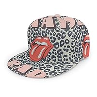 COMputer998 Stay Rad Red Lips Flat Baseball Cap Men Women-Adjustable Printing Twill Hat Suitable for Sports,Outdoor,Everyday and Party