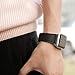 Compatible with Apple Watch Band, BELONGME 44mm 42mm Watch Band Genuine Leather Strap Stainless Metal Buckle Compatible Apple Watch Series 4(44mm),Series 3, 2, 1(42mm) Sport & Edition- Black