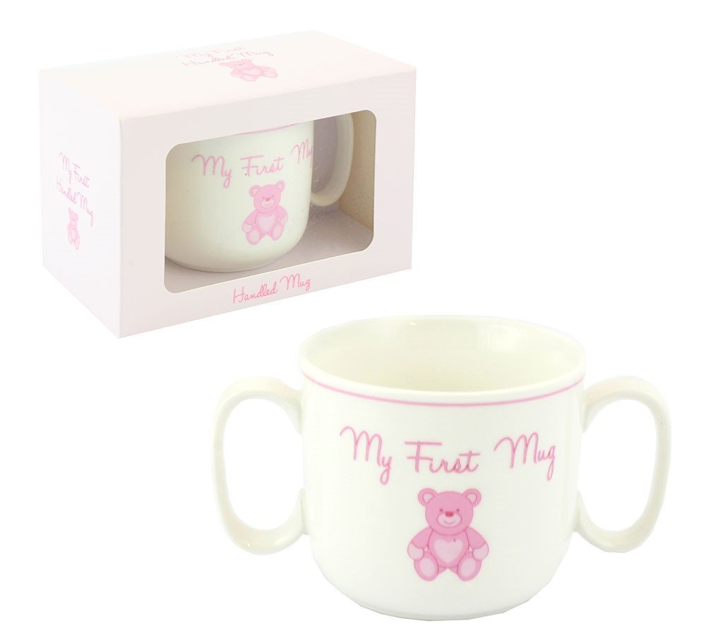 My First Handled Mug - Pink Teddy