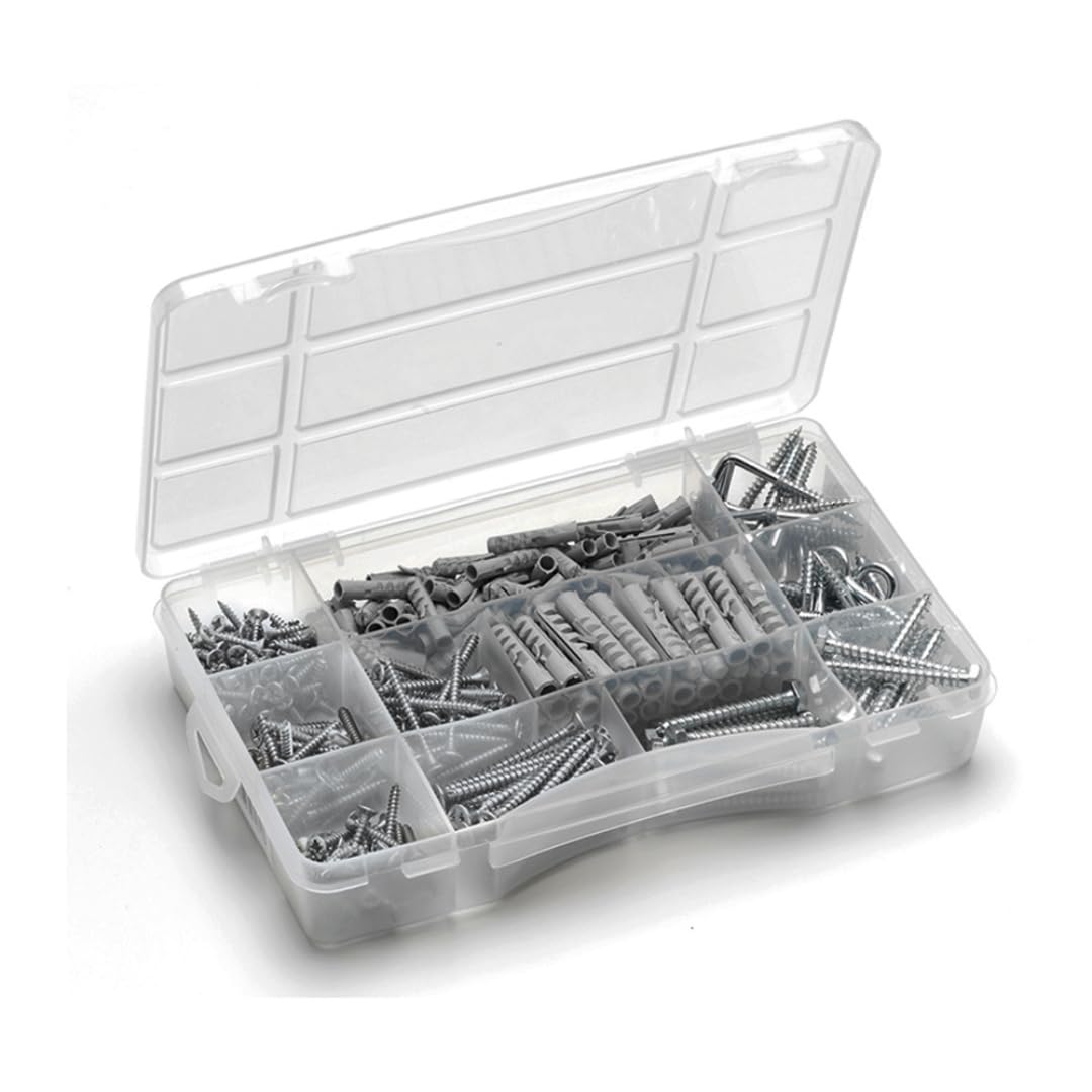 Index Fixing Systems MLMULT201 Assortment Case, 415 Pieces, Includes: Fin Dowels, Hexagonal Wood Screw, Chipboard Screws, Screw Hooks, Assortment Case, Light Load, Application Set Interior Fittings