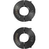 AZSSMUK Double Split Clamp-On Shaft Collars of Carbon Steel 1/2" Bore Set Screw, 2-piece