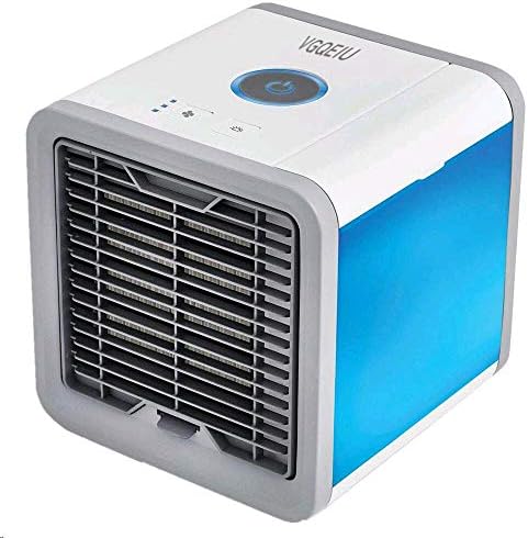 VGQEIU Air Personal Space Cooler for Office, Mini Air Humidifiers/Purifier with 7 Colors LED Light for Home Bedroom, 3 in 1 Portable Chilled Air Conditioners with 3 Speeds
