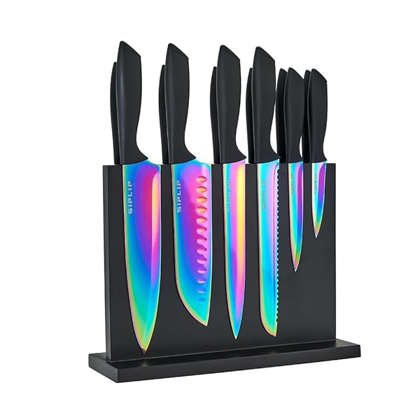SIPLIP 15-PIECE HIGH CARBON STAINLESS STEEL KITCHEN KNIFE...