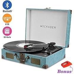Wockoder Turntable Bluetooth Record 