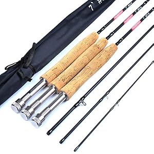 Canne À Pêche À La Mouche 7 Pieds 2,1 Mètres Quatre Sections De Haute Haute Teneur En Carbone Avec Une Canne À Pêche À…