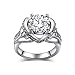EVBEA CZ Skull Engagement Ring for Women Gothic Aphrodite Simulated Diamond Ring