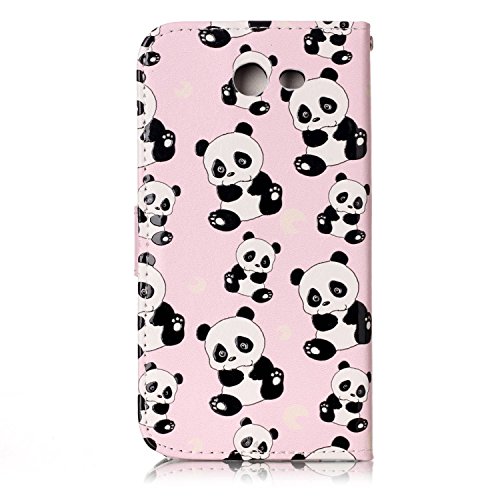 Samsung Galaxy J3 Emerge / J3 Prime / J3 Mission / J3 Eclipse / J3 2017 / J3 Luna Pro Case, Ranyi [Varnish Painting Wallet] [Embossed Pattern] [Card Holder] Flip PU Leather Wallet Case (panda) - Thumbnail 3
