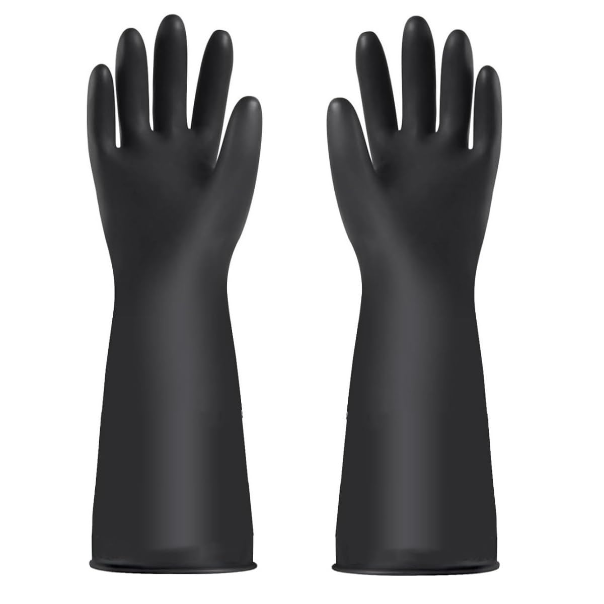 YONG-SHENG Heavy Duty Latex Gloves, Chemical Resistant Gloves, Industrial Gloves, Resist Strong Acid, Alkali and Oil, Rubber Garden Gloves (Thick, 35CM)
